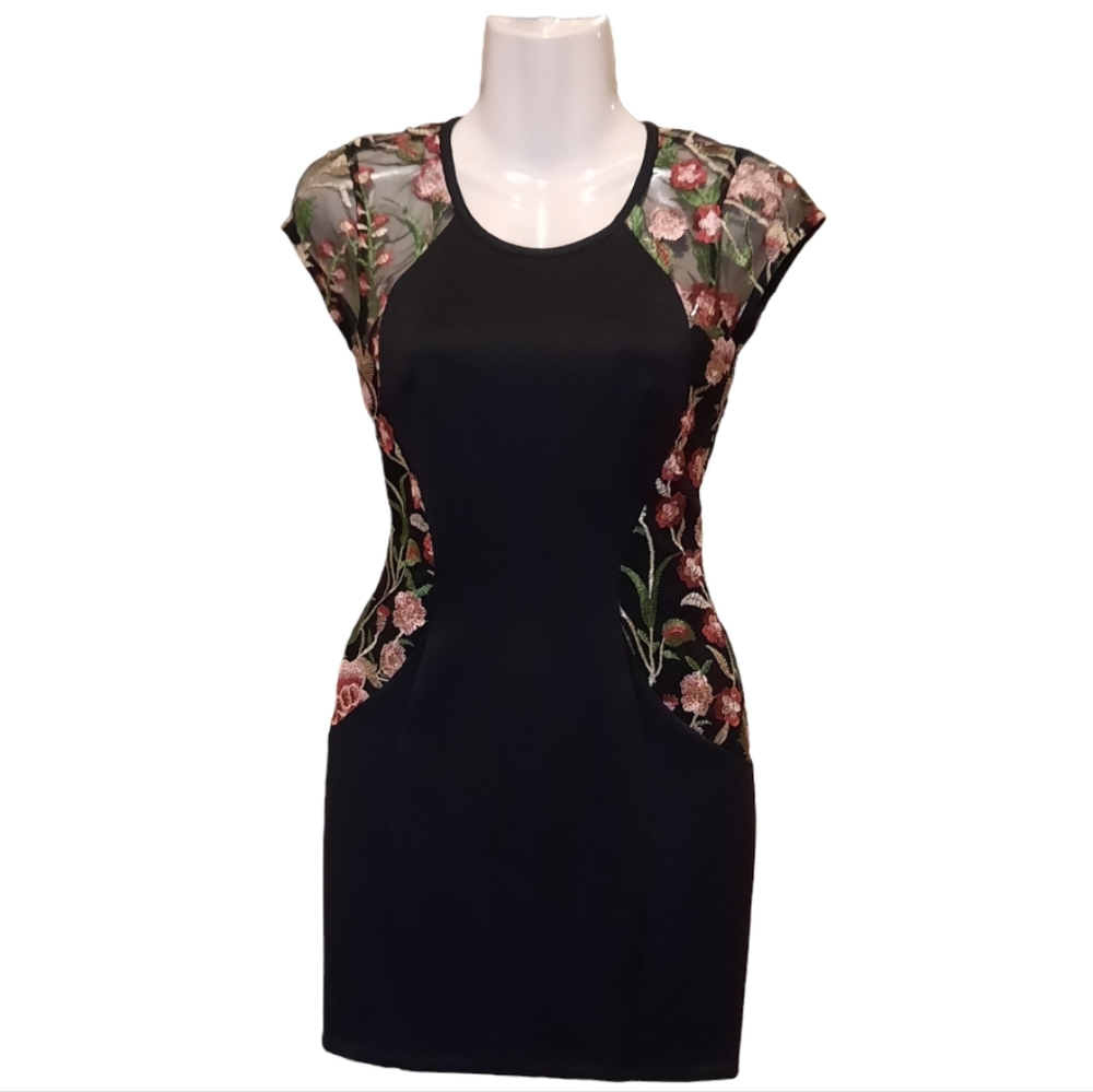 BCX Bodycon Mesh Sleeve Mini Dress
